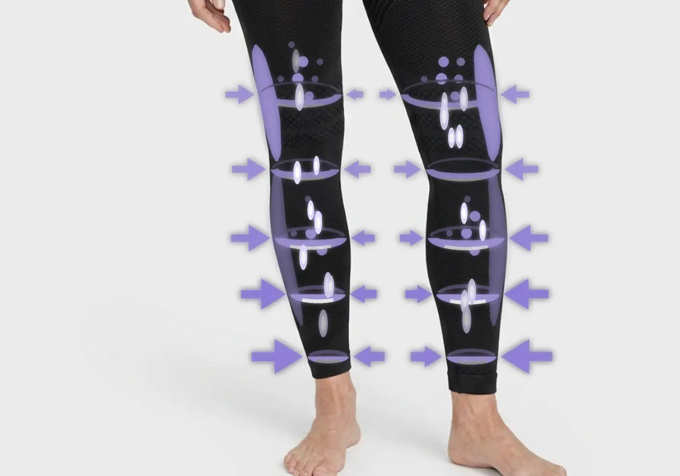Animation der abgestuften Kompression an der Leggings