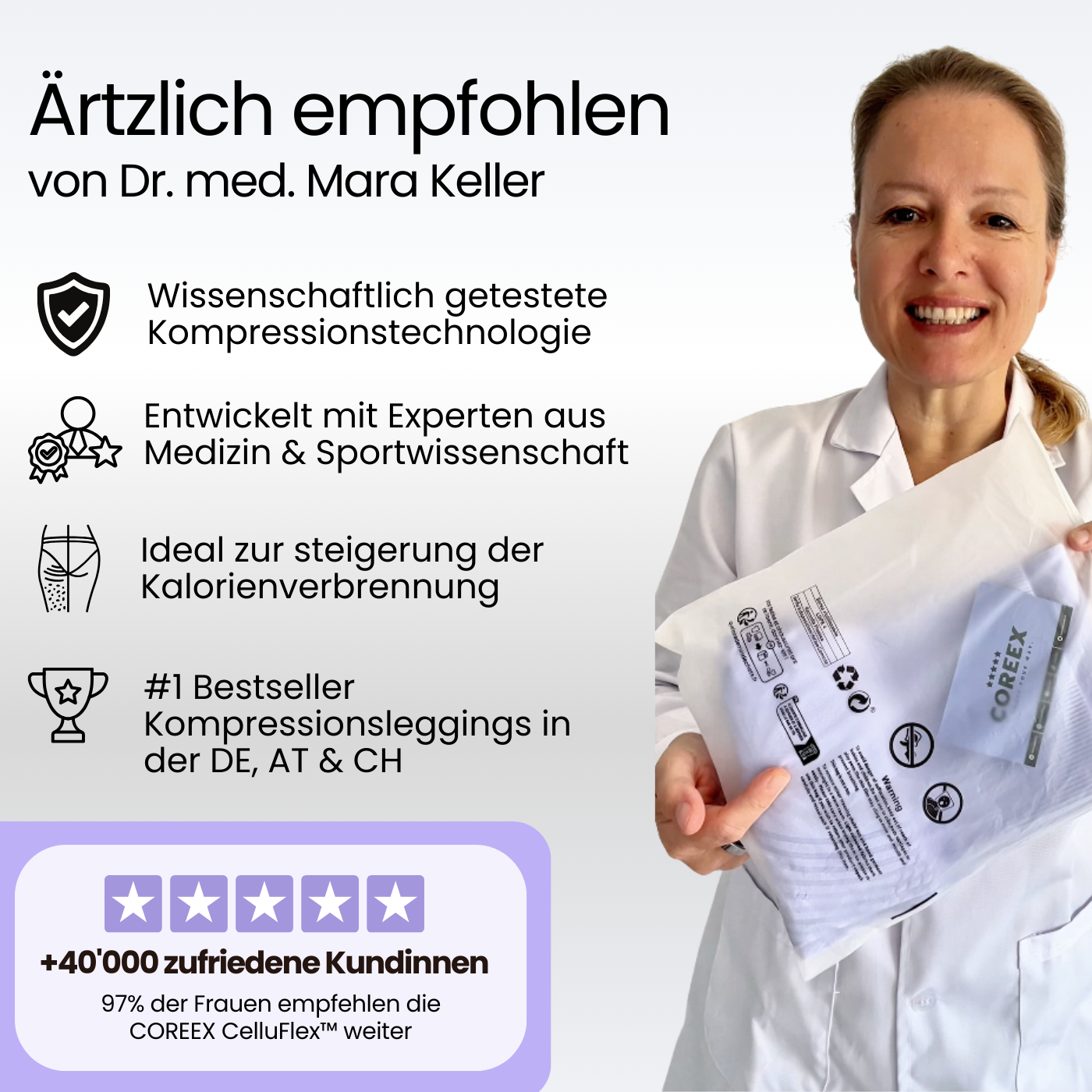 COREEX CelluFlex™ 3D-Kompressionsleggings (schwere Beine)