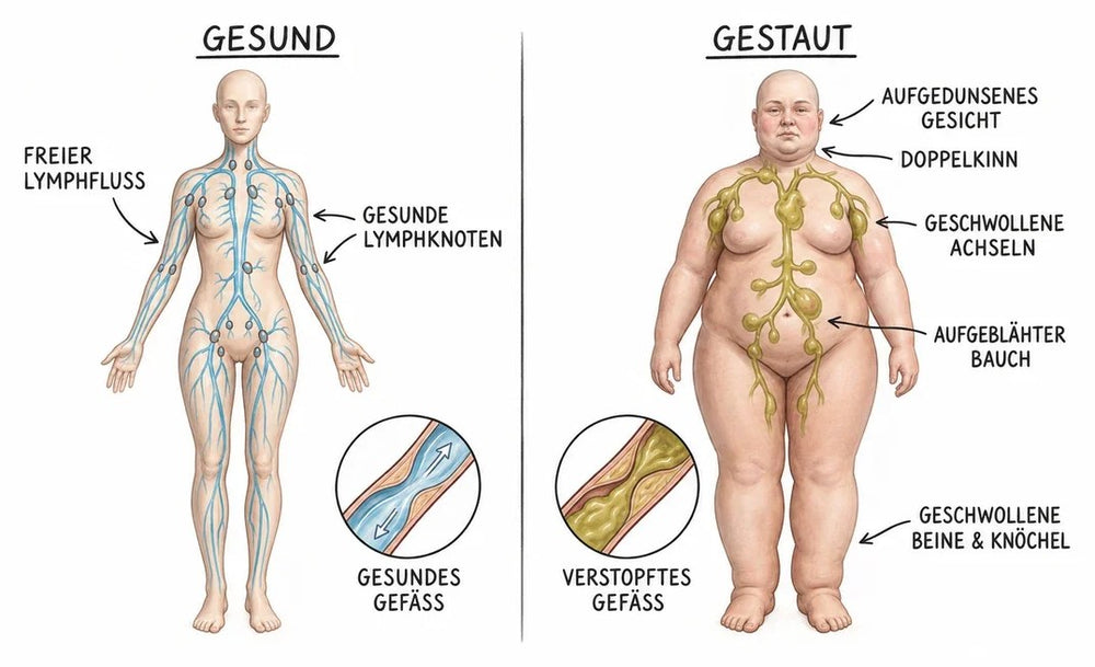 Gesund vs. gestaut: Wasser fliesst ab oder staut sich im Gewebe