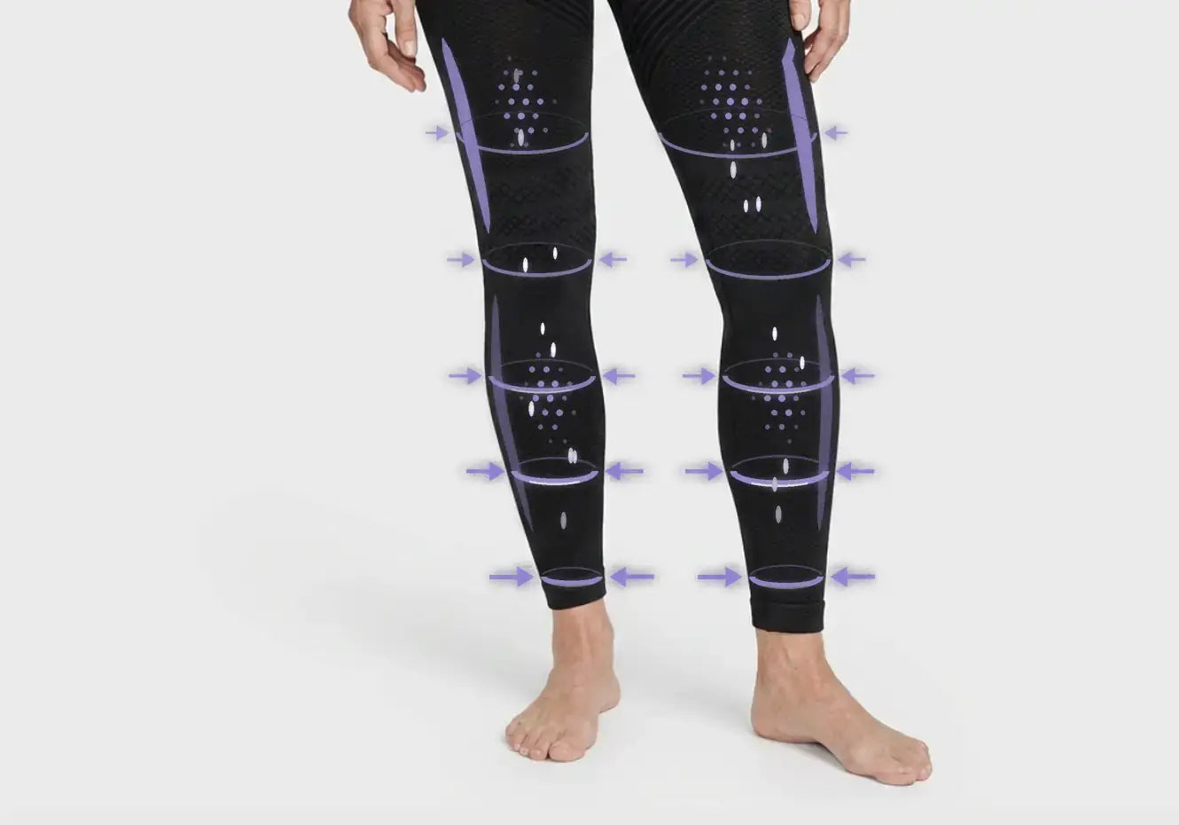Animation der abgestuften Kompression an der Leggings
